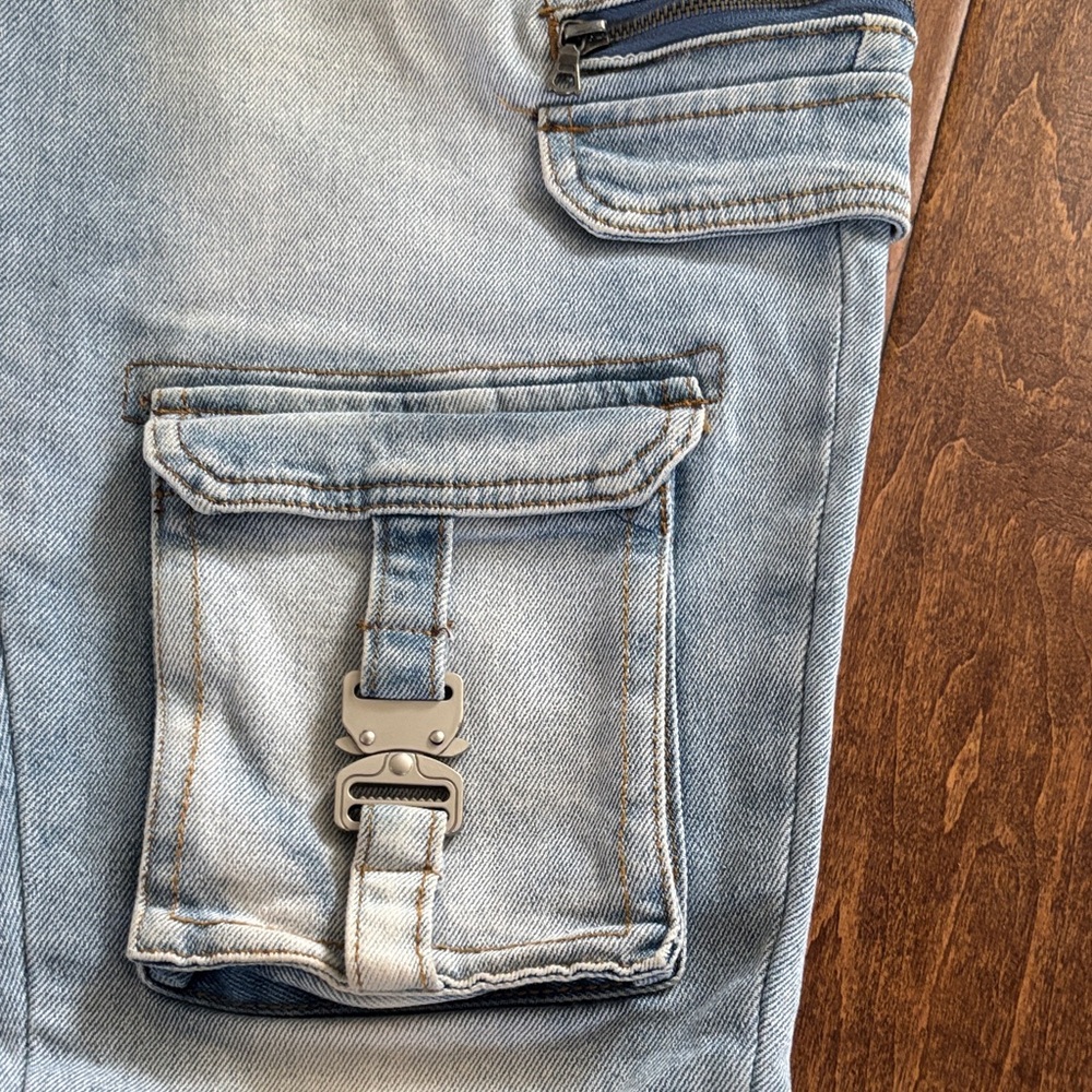 Fashion Nova Denim Cargo Pants - Picture 3 of 4